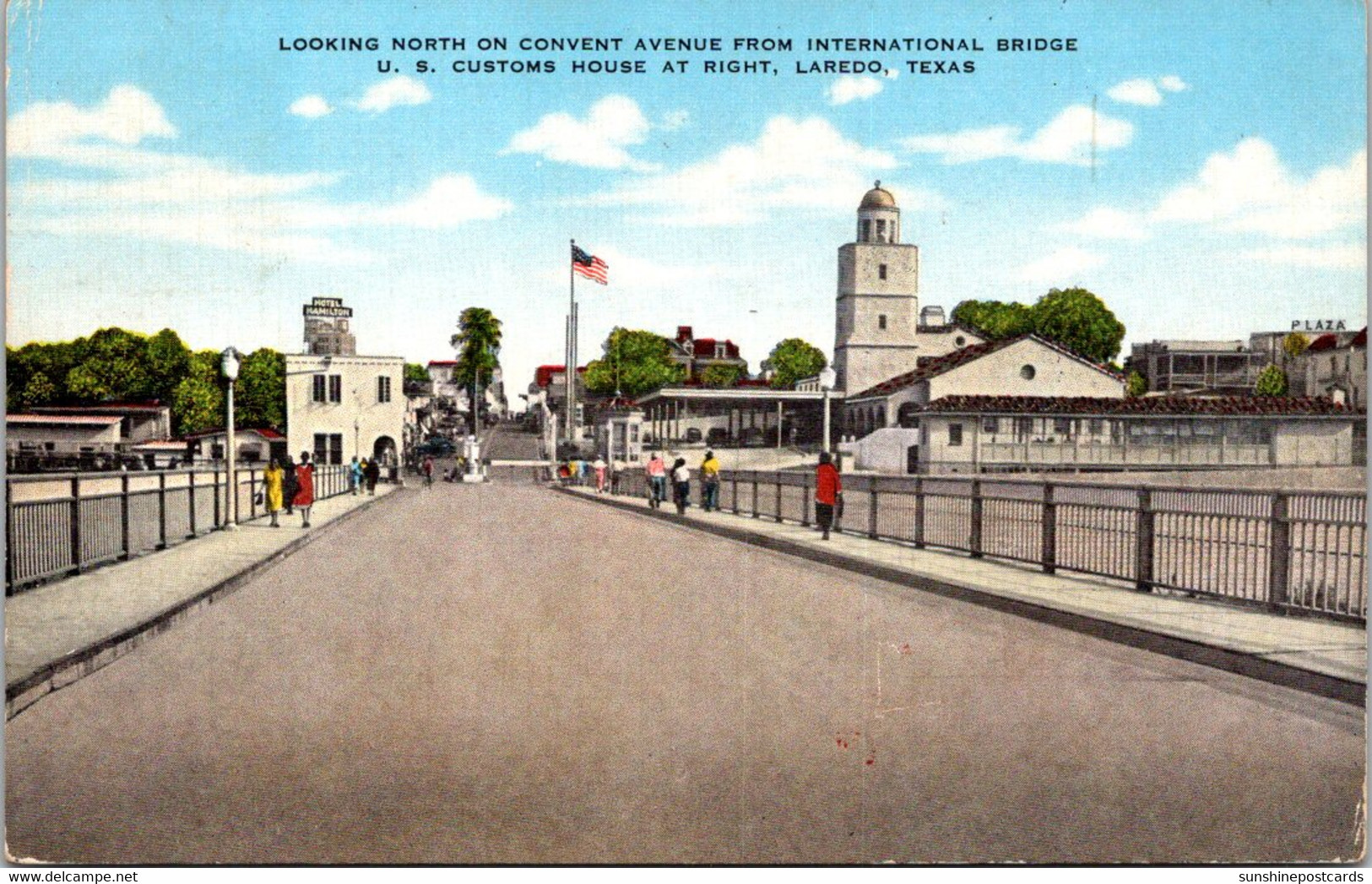 Texas Laredo Looking North On Convent Avenue From International Bridge 1947 - Laredo