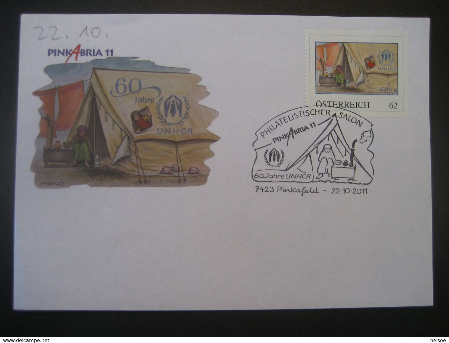 Osterreich- Pers.BM 60 Jahre UNHCR Bei Der Pinkabria 11 - Personalisierte Briefmarken