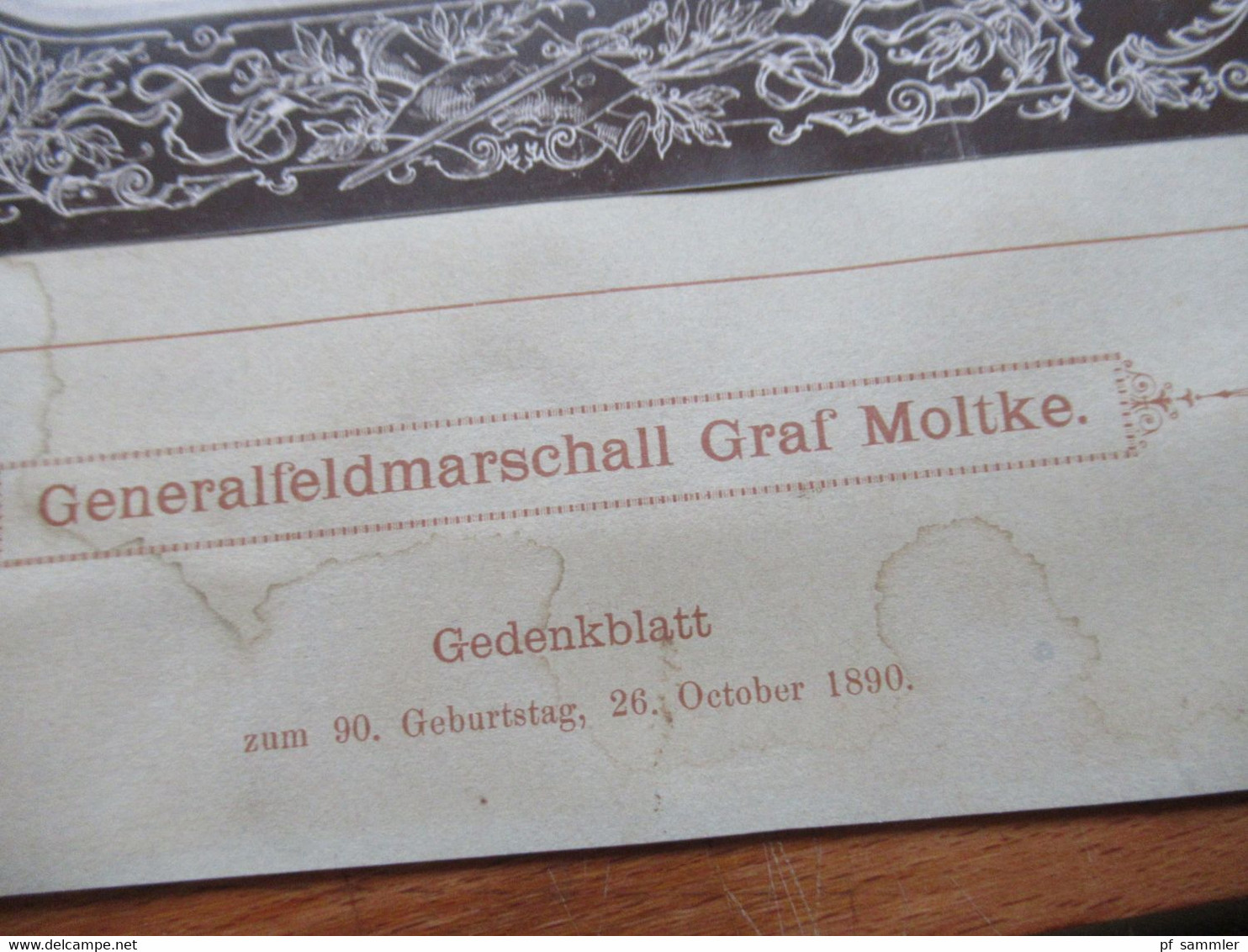 Deutsches Reich 26.10.1890 Großes Gedenkblatt zum 90. Geburtstag Generalfeldmarschall Graf Moltke