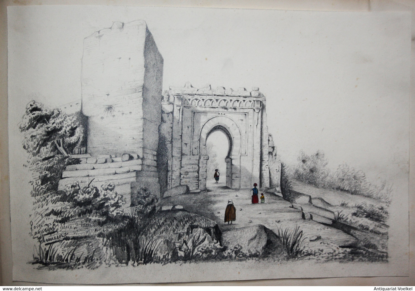 Album With 18 Original Drawings Of Views In Algeria. Made During The French Colonisation In The 1840's. - Rare