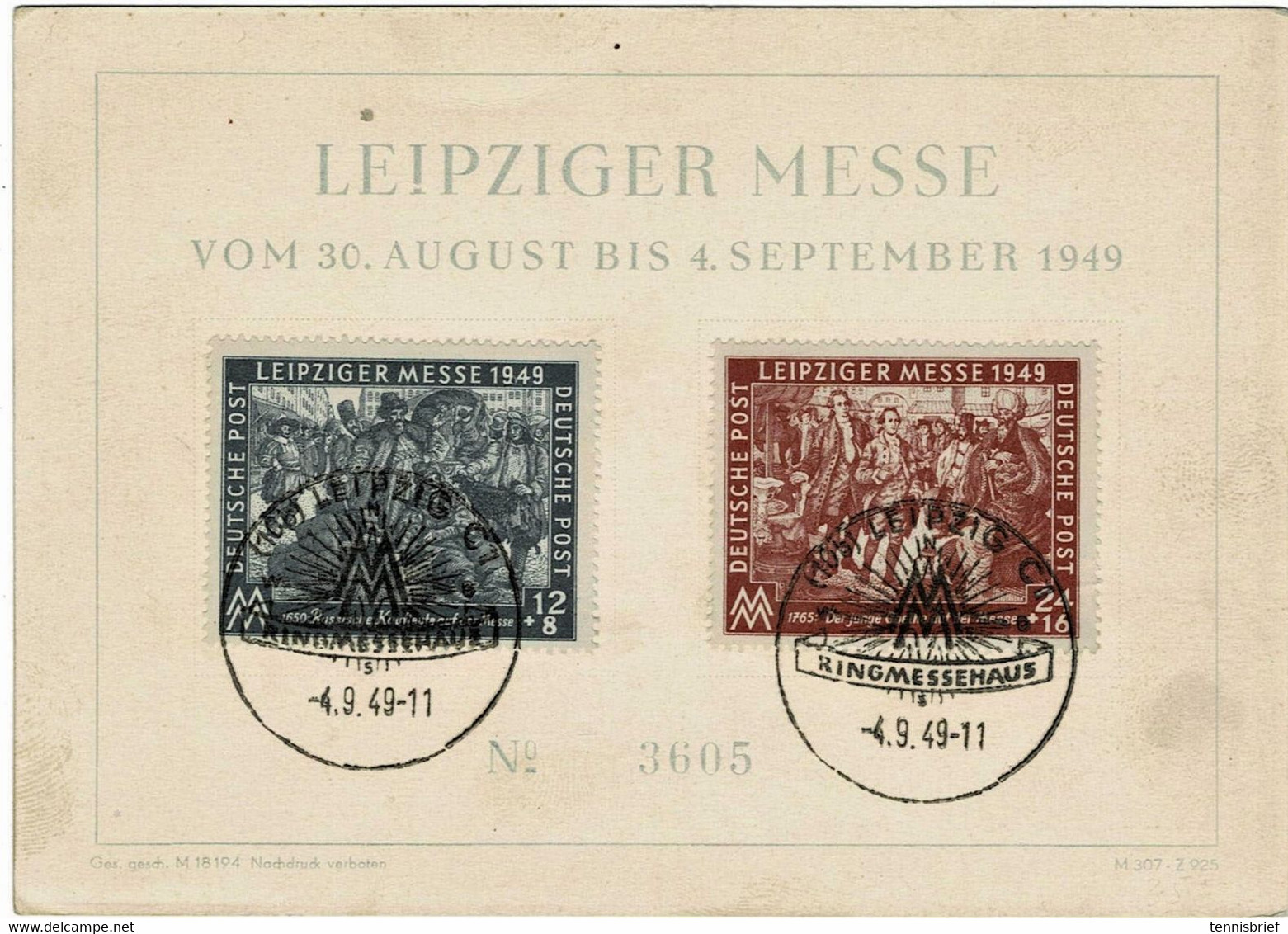 1949, Leipziger Messe,  Gedenk-Karte, A6356 - Covers & Documents