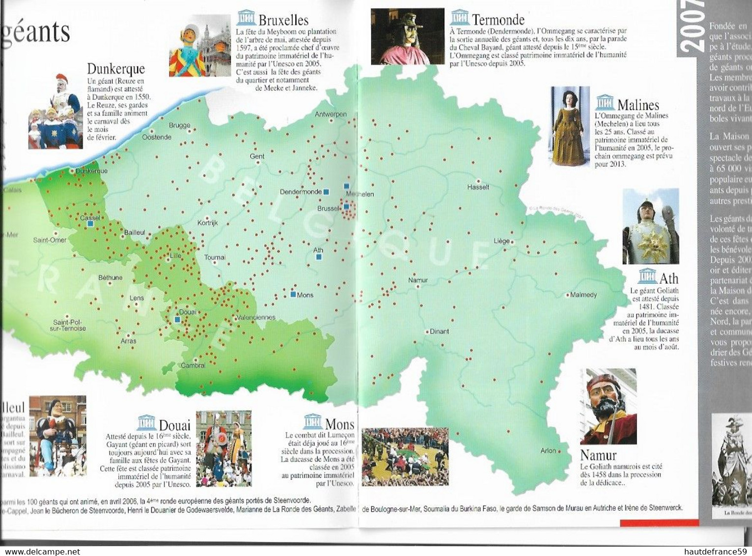 CALENDRIER DES GEANTS 2007 Fêtes Des Géants En France Et En Belgique - Grand Format : 2001-...