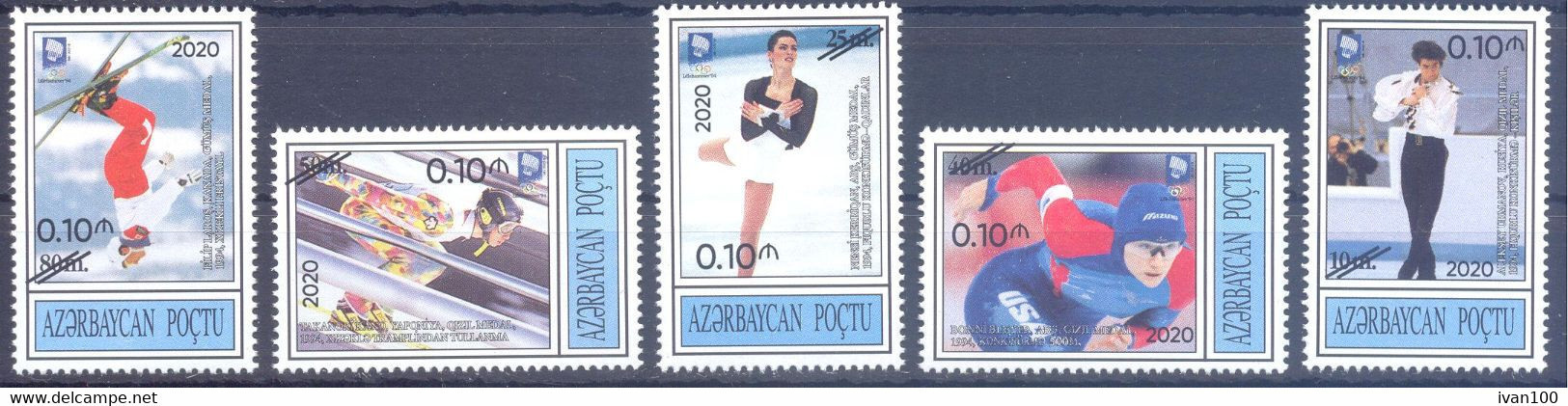 2020. Azerbaijan,  New OP On Olympic Stamps, 5v, Mint/** - Azerbaijan