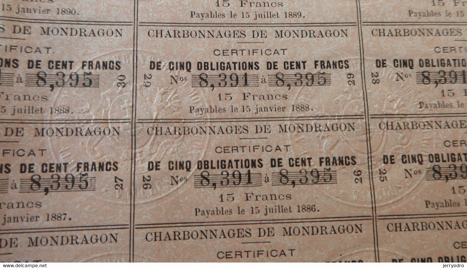 CHARBONNAGES De MONDRAGON - 1873' - A - C