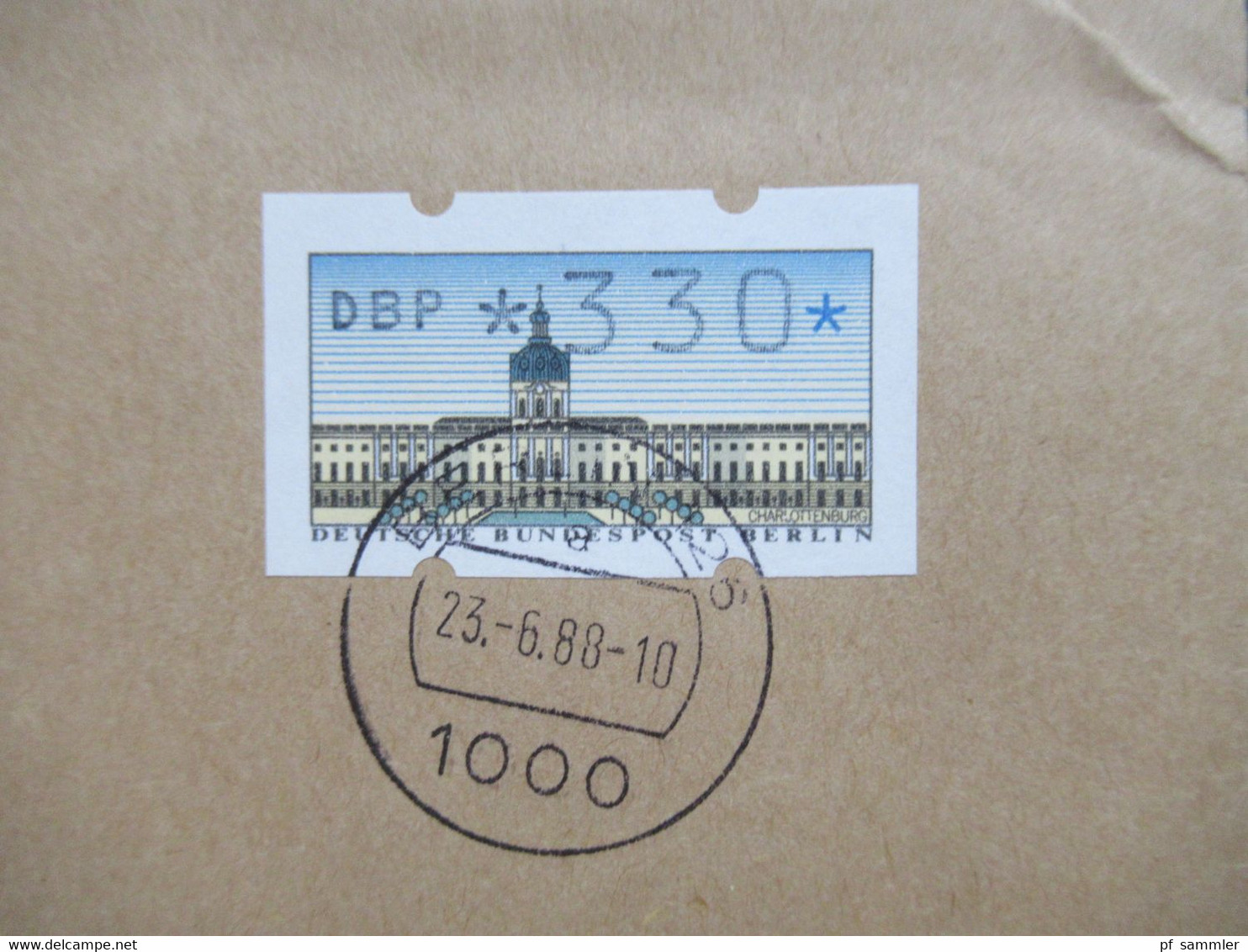 Berlin 1988 ATM Nr. Mit Wert 330 EF Fernbrief Nach Saarbrücken Einschreiben 1000 Berlin 126 - Brieven En Documenten