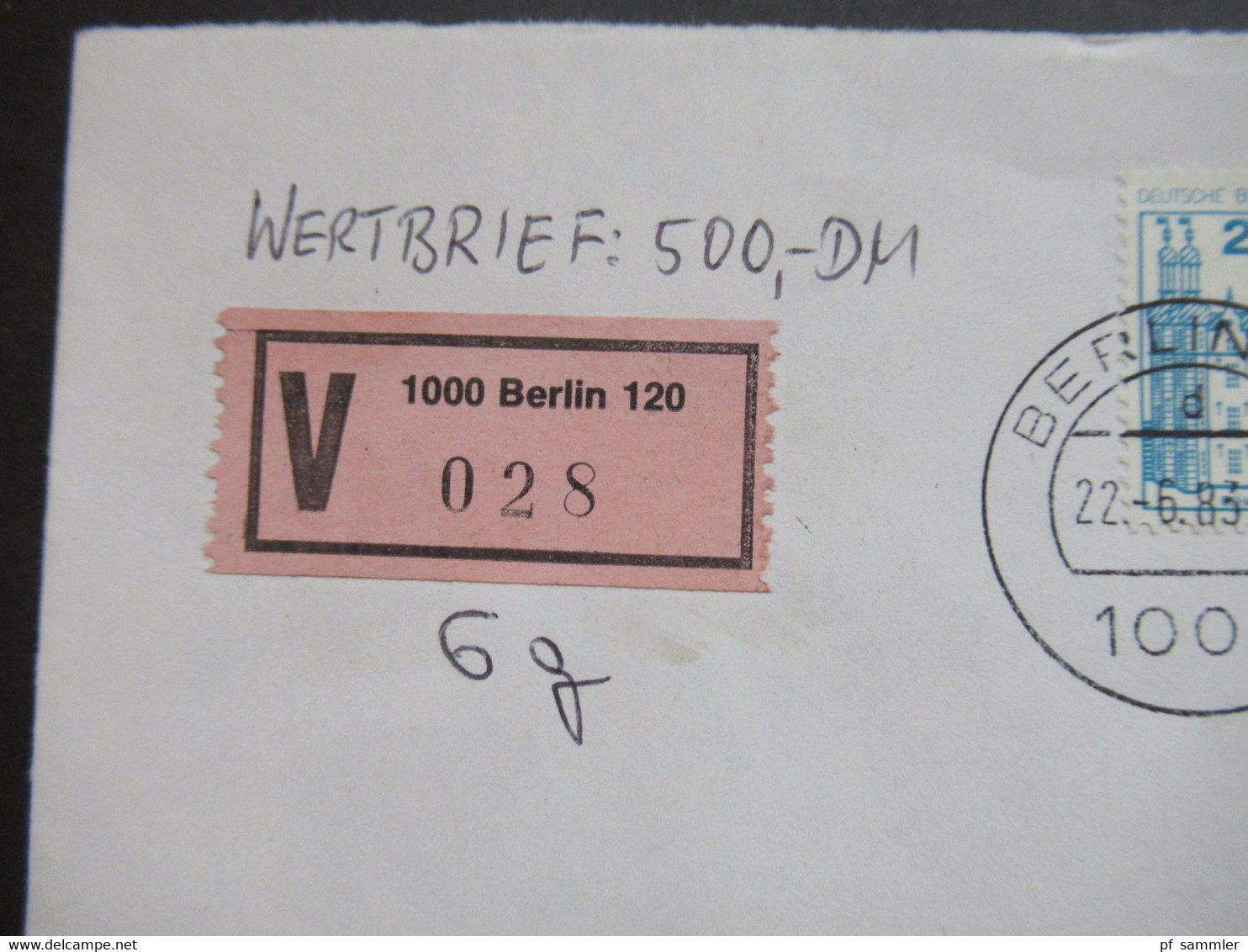 Berlin 1983 Freimarken BuS Nr.540 Und 676 Wertbrief über 500 DM V Zettel 1000 Berlin 120 Mit Einlieferungsschein!! - Briefe U. Dokumente