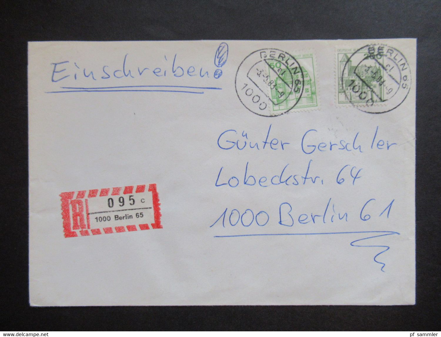 Berlin 1983 Freimarken BuS Nr.540 Und 615 Einschreiben 1000 Berlin 65 Verwendung: Berlin Ortsbrief - Storia Postale