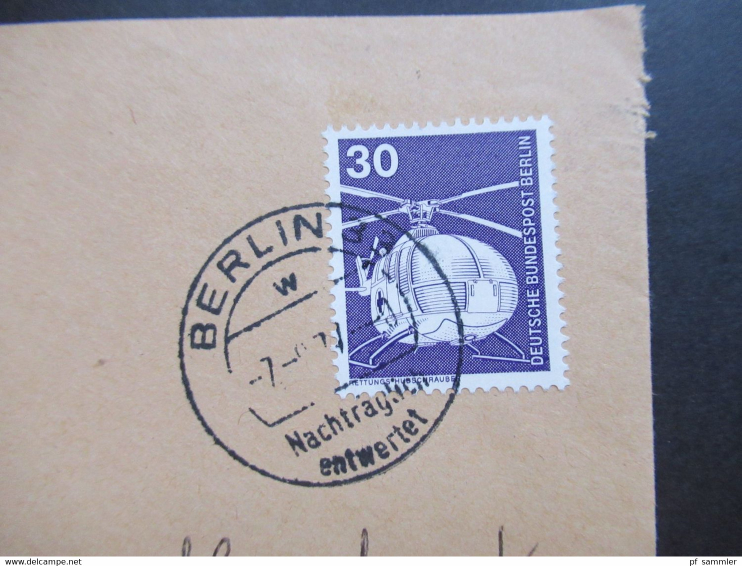 Berlin 1977 Freimarken Industrie Und Technik Nr.497 EF Berlin Ortsbrief Mit Stempel Berlin 33 Nachträglich Entwertet - Briefe U. Dokumente