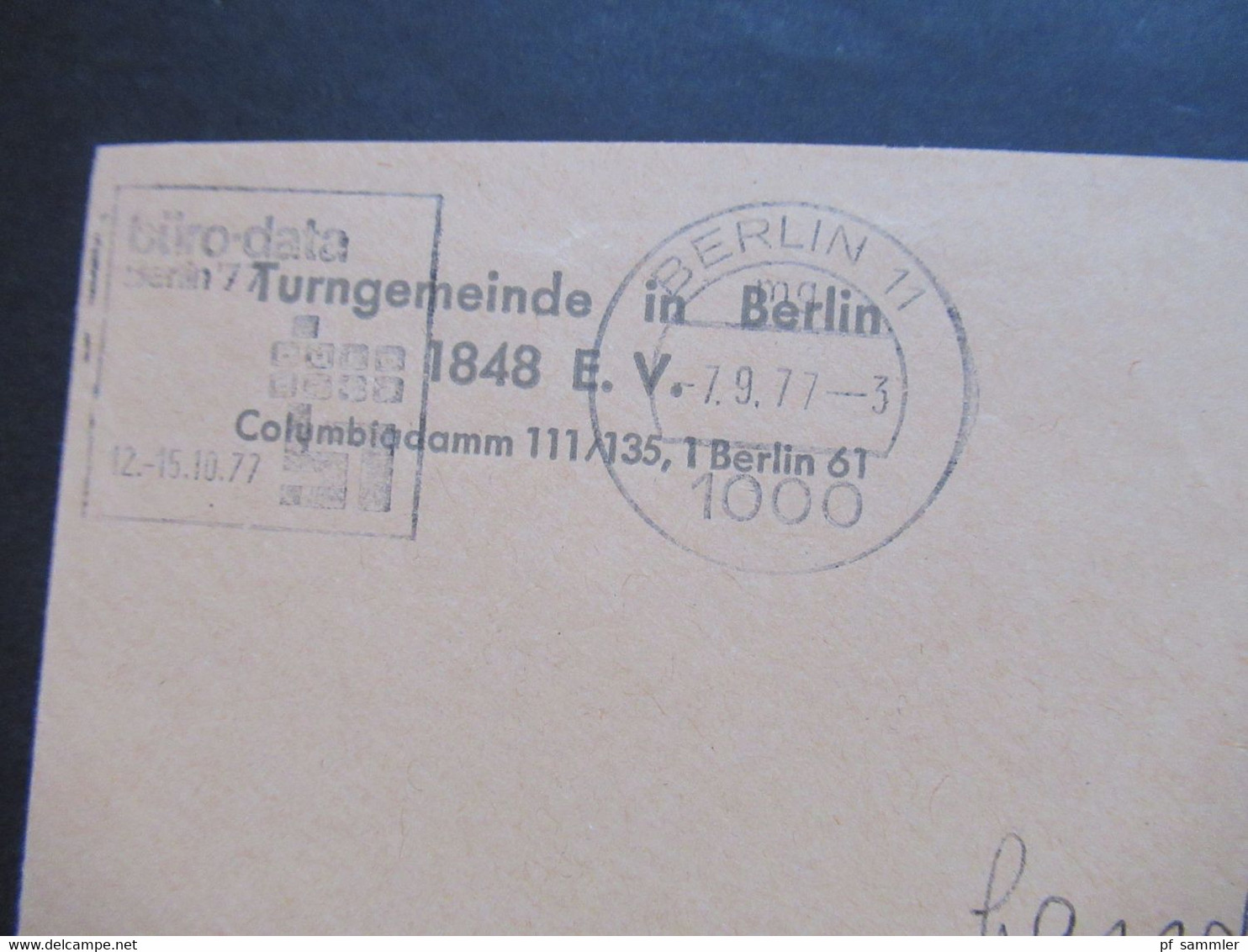 Berlin 1977 Freimarken Industrie Und Technik Nr.497 EF Berlin Ortsbrief Mit Stempel Berlin 33 Nachträglich Entwertet - Brieven En Documenten