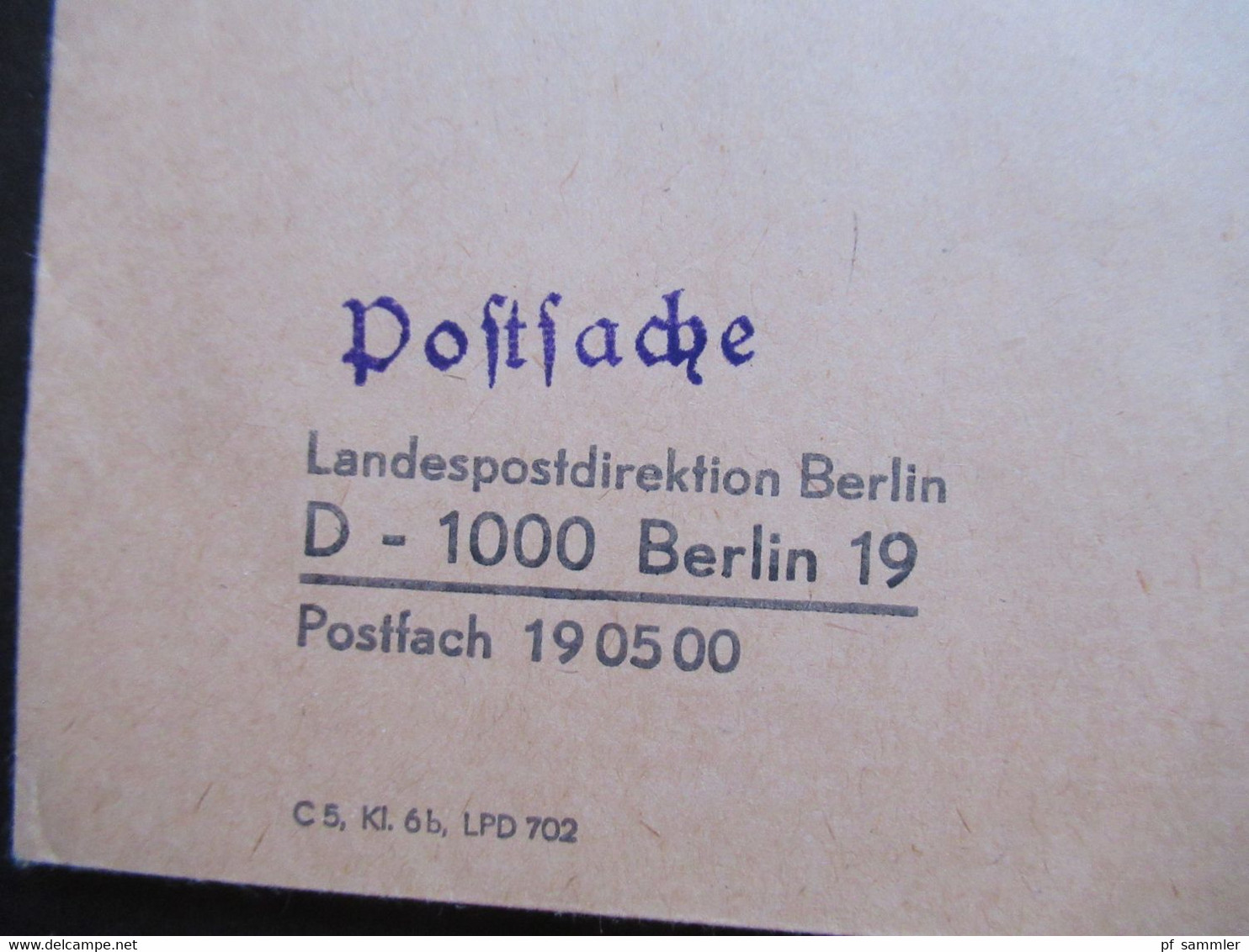 Berlin 1976 Tagesstempel Berlin 19 Y Postsache Landespostdirektion Berlin D 1000 Berlin 19 - Cartas & Documentos