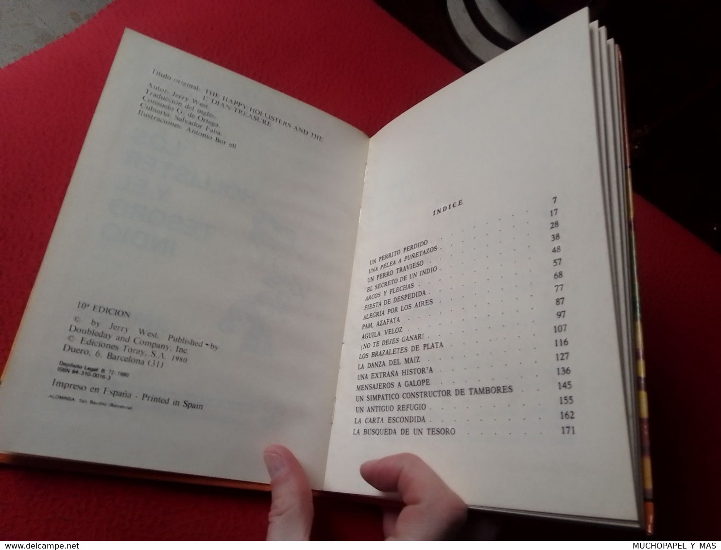 LIBRO LOS HOLLISTER Y EL TESORO INDIO JERRY WEST Nº 12 EDICIONES TORAY 1980 TAPA DURA, SPANISH LANGUAGE..VER FOTOS...... - Kinder- Und Jugendbücher