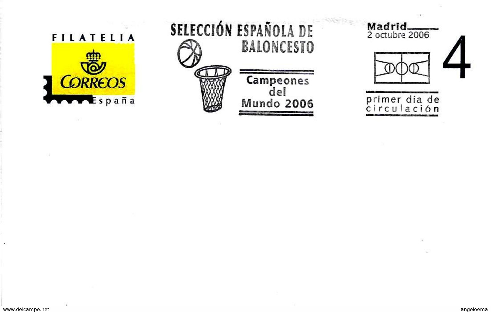 SPAGNA ESPANA - 2006 MADRID Campionato Del Mondo Di Basketball Pallacanestro Annullo Fdc Su Busta Correos - 6191 - Pallacanestro