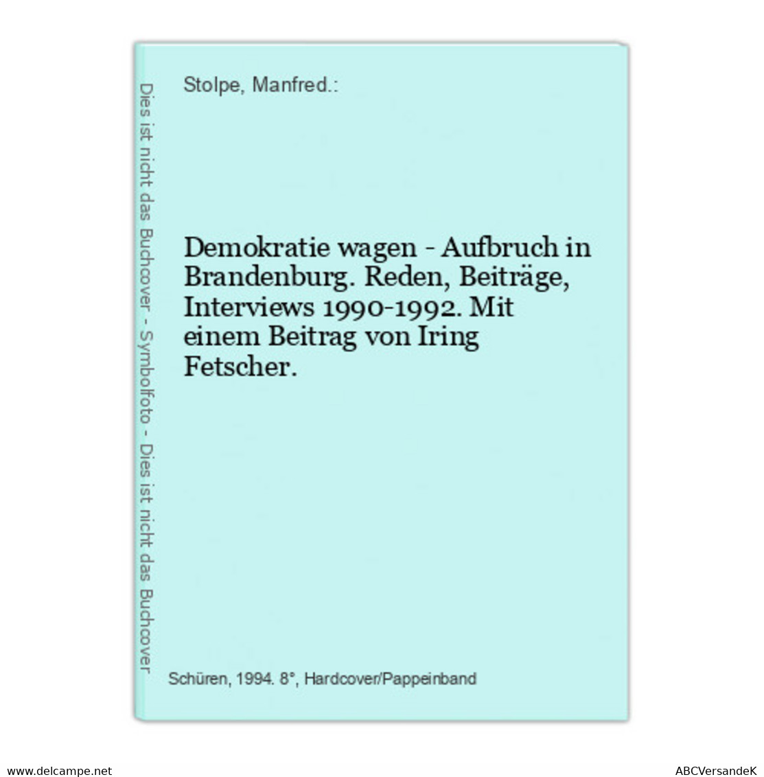 Demokratie Wagen - Aufbruch In Brandenburg. Reden, Beiträge, Interviews 1990-1992. Mit Einem Beitrag Von Iring - Politik & Zeitgeschichte