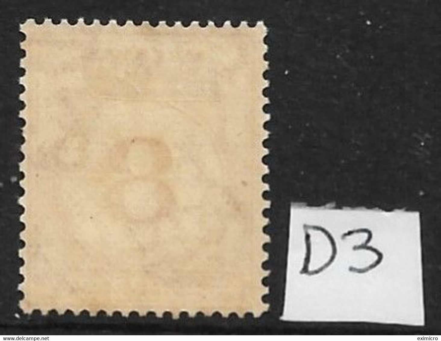 MALAYA - MALAYAN POSTAL UNION 1936 8c POSTAGE DUE SG D3 LIGHTLY MOUNTED MINT Cat £24 - Malayan Postal Union