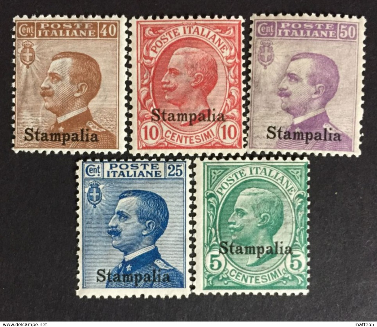 1912 - Italia Regno - Isole Dell' Egeo - Stampalia  5 Valori  - Nuovi - Egée (Stampalia)