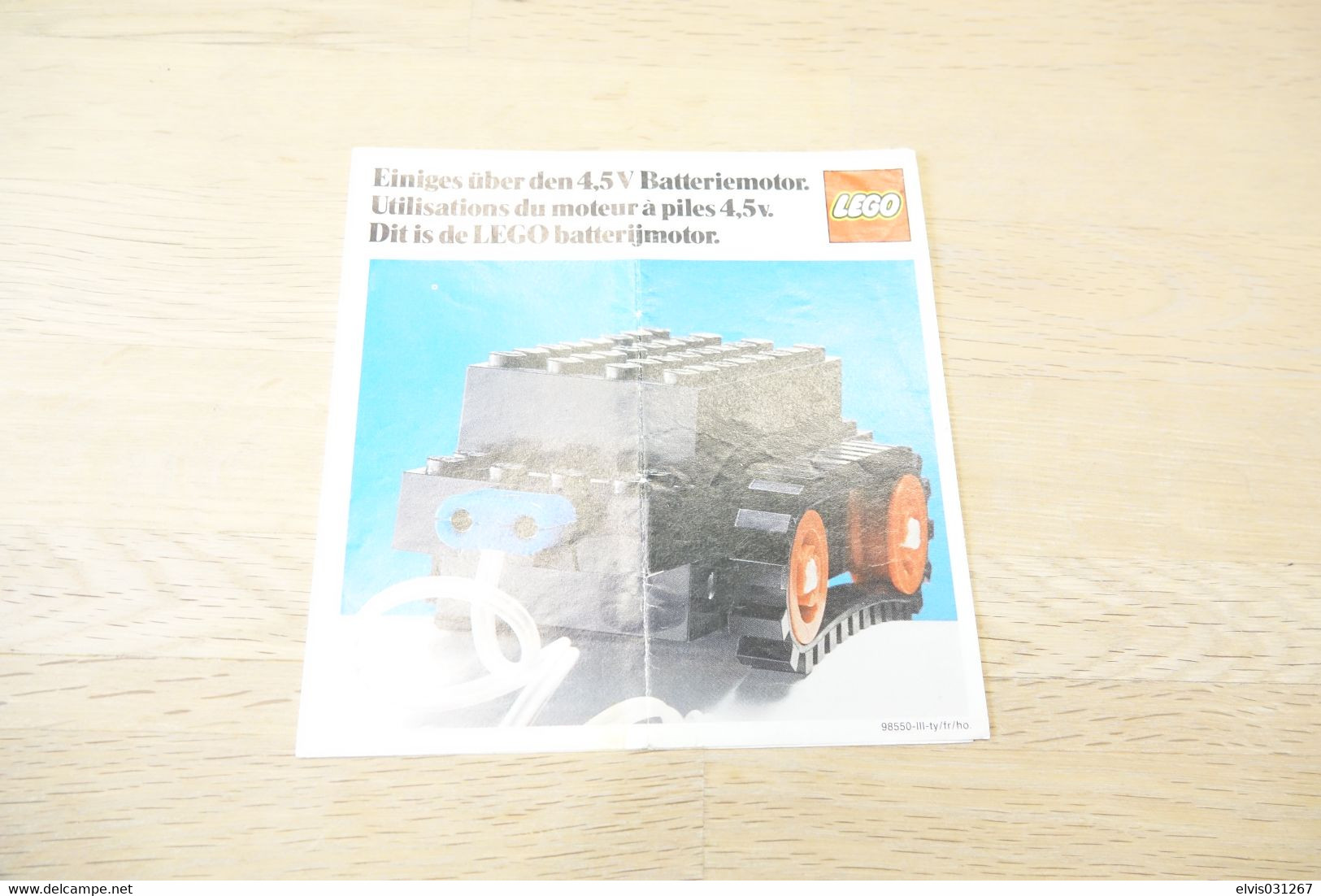 LEGO - Information Book 1975 Einiges über Den 4,5V Batteriemotor. (98550-III-ty/fr/ho.) - Original Vintage Lego - 1975 - Kataloge