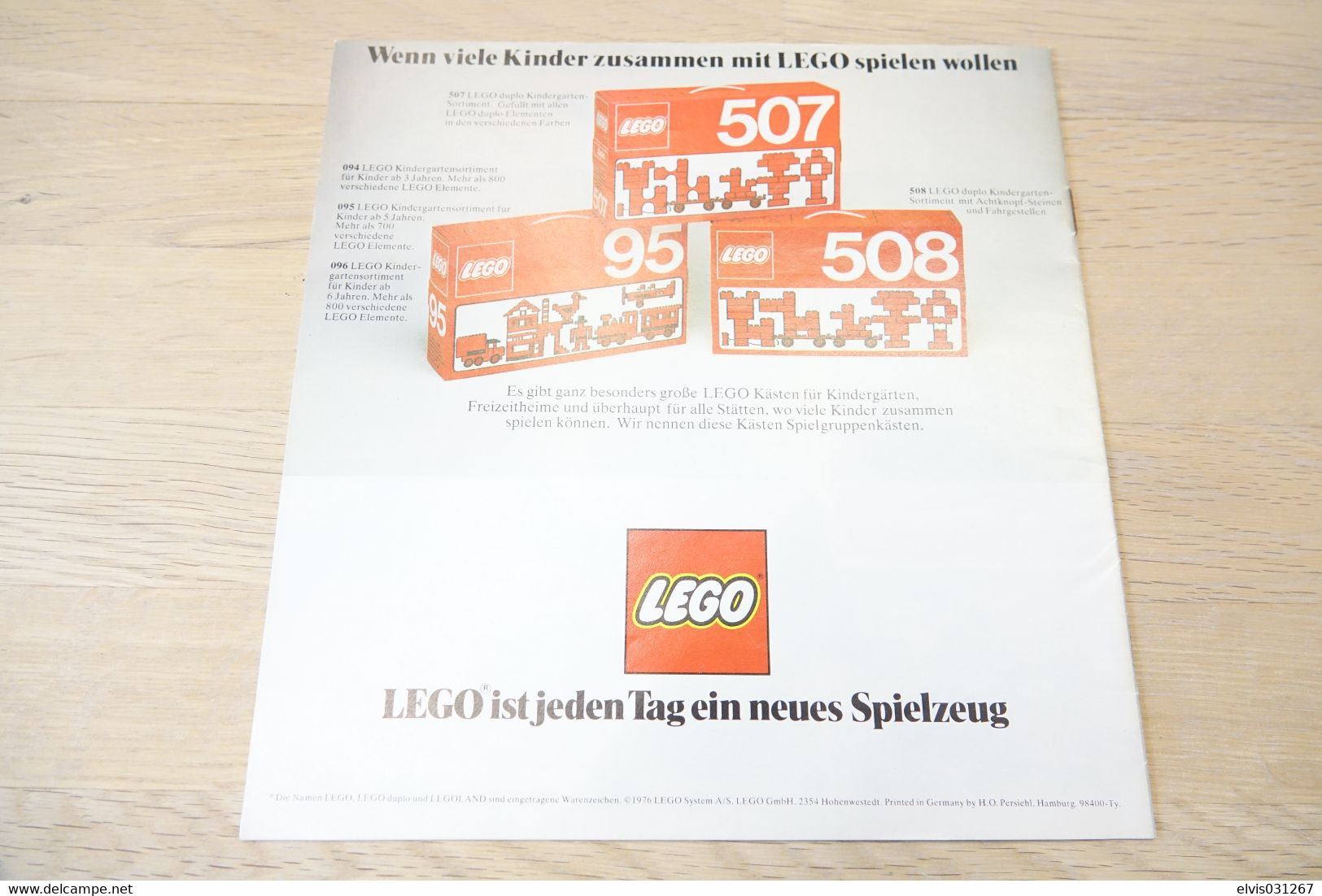 LEGO - CATALOG  1976 Large German (98400-Ty) - Original Lego 1976 - Vintage - - Catalogs