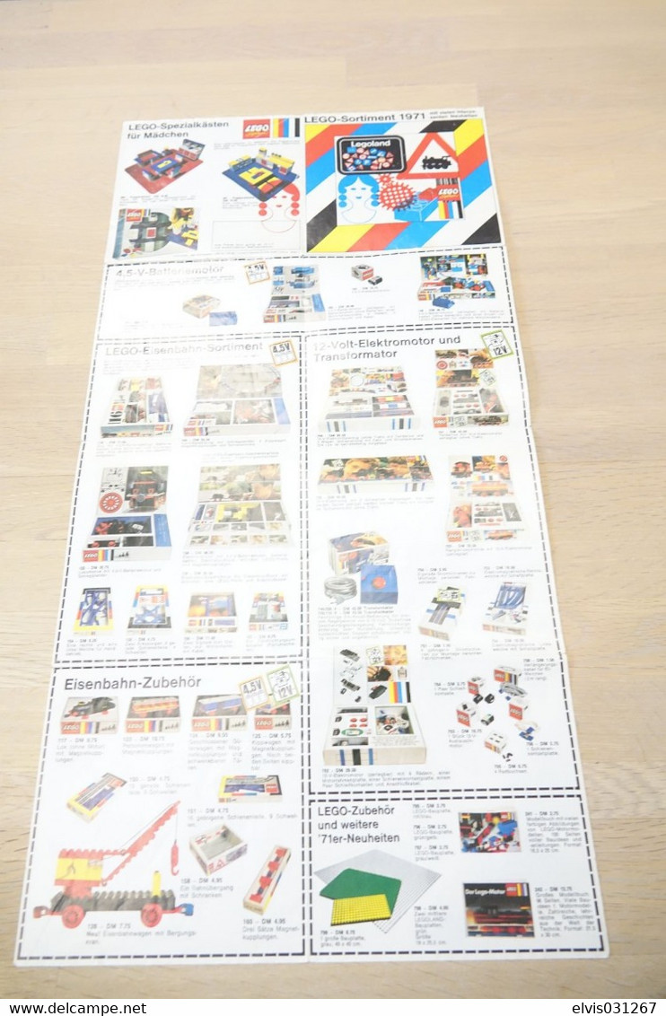 LEGO - CATALOG 1971 Large German Foldout - LEGO Sortiment (97220-Ty) - Original Lego 1971 - Vintage - - Cataloghi