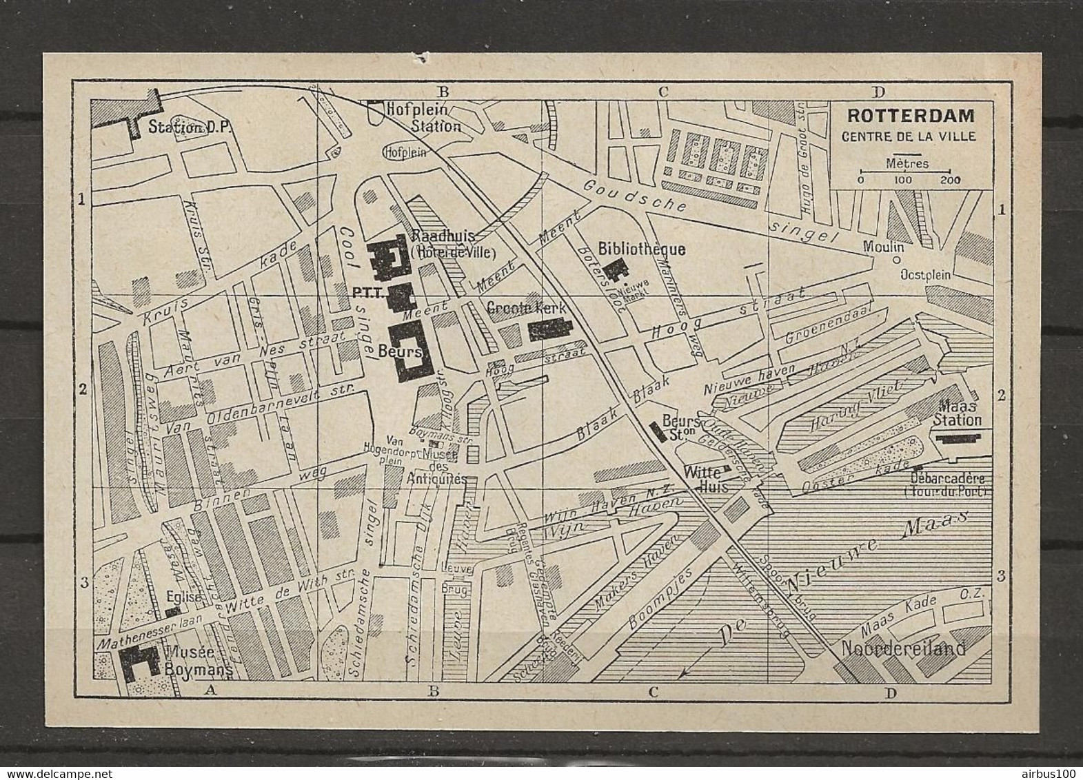 CARTE PLAN 1953 - PAYS BAS - NEDERLANDS - ROTTERDAM CENTRE CENTRUM - Cartes Topographiques
