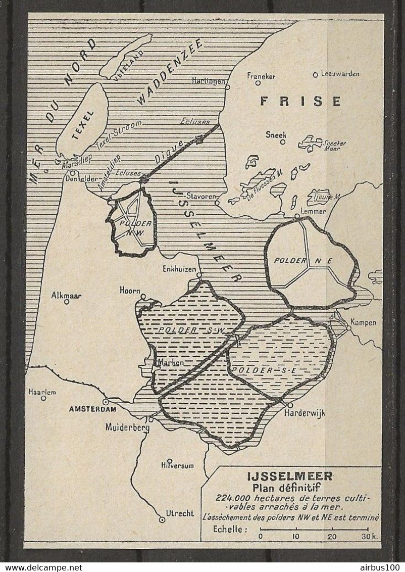 CARTE PLAN 1953 - PAYS BAS - NEDERLANDS - IJSSELMEER PLAN DÉFINITIF - DEFINITIVE PLAN - Cartes Topographiques