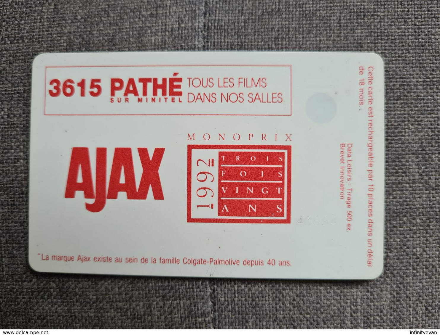 CARTE PATHÉ CINÉMA - AJAX PUCE SC5 500EX - Cinécartes