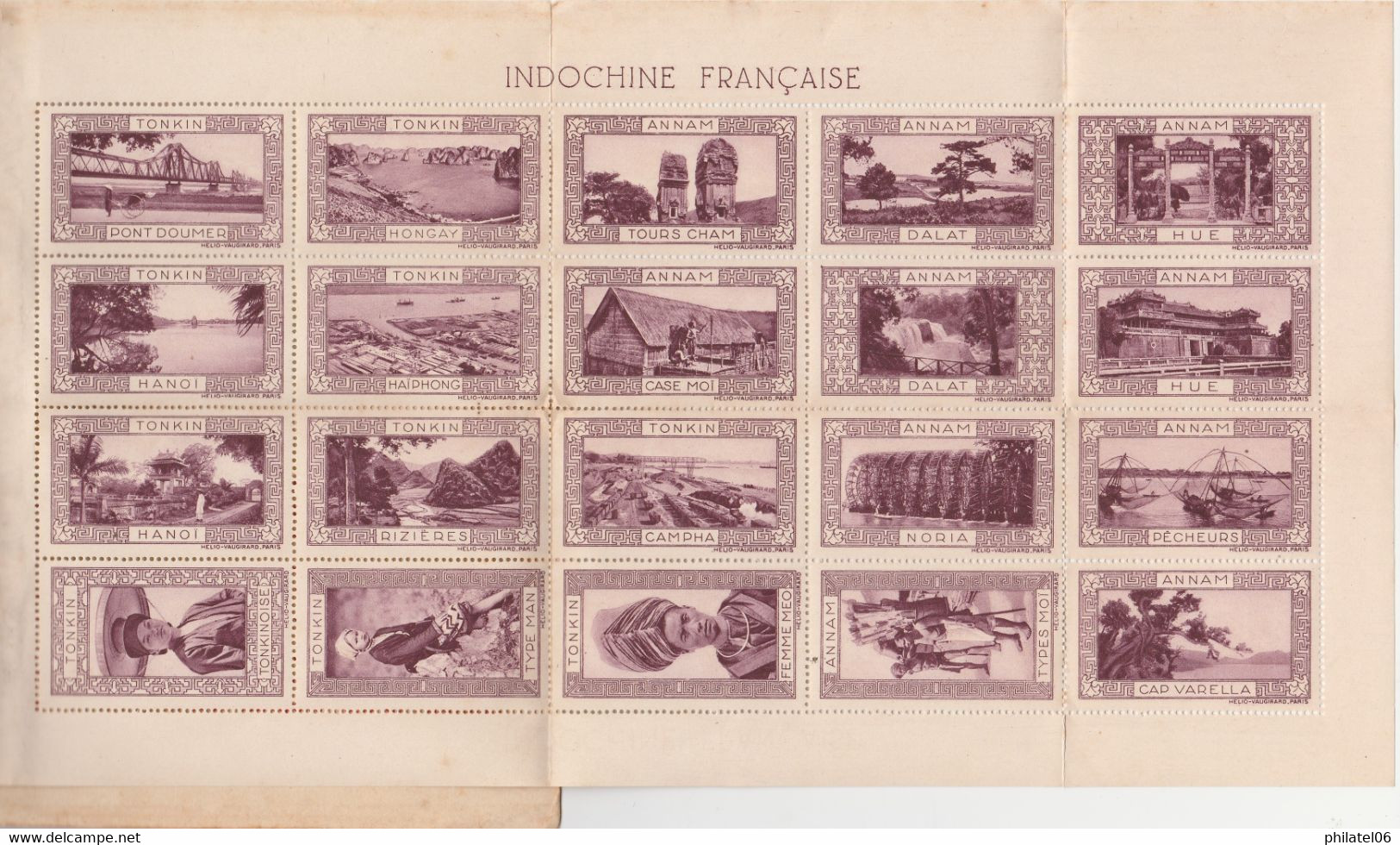 INDOCHINE  BEAU CARNET COMPLET DE 40 VIGNETTES DE L'INDOCHINE FRANCAISE  TIMBRES MNH** - Altri & Non Classificati