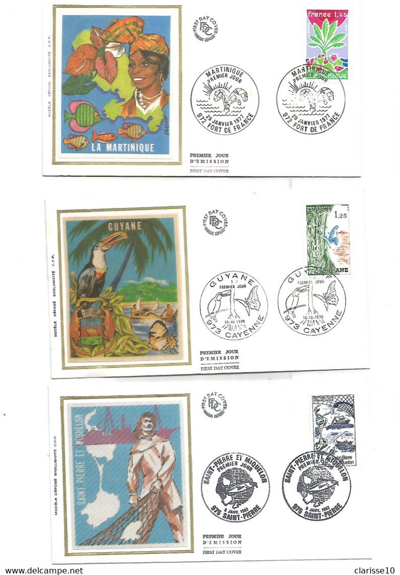 FDC France 6 Enveloppes Illustrées Timbres Divers - 1980-1989