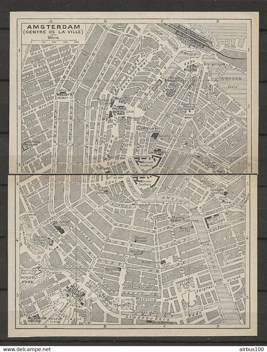 CARTE PLAN 1953 - PAYS BAS - NEDERLANDS - AMSTERDAM CENTRE CENTRUM - Cartes Topographiques