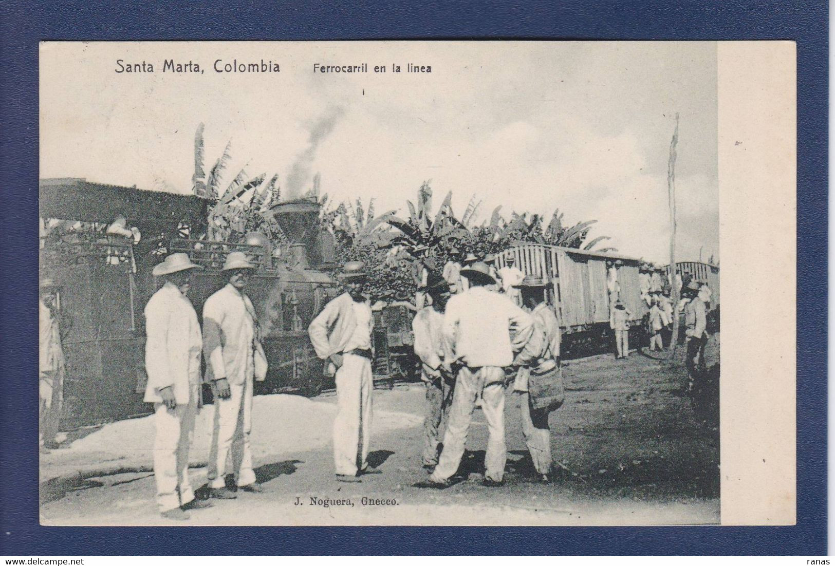 CPA Colombie Gare Chemin De Fer Train Station Santa Marta Circulé - Colombia