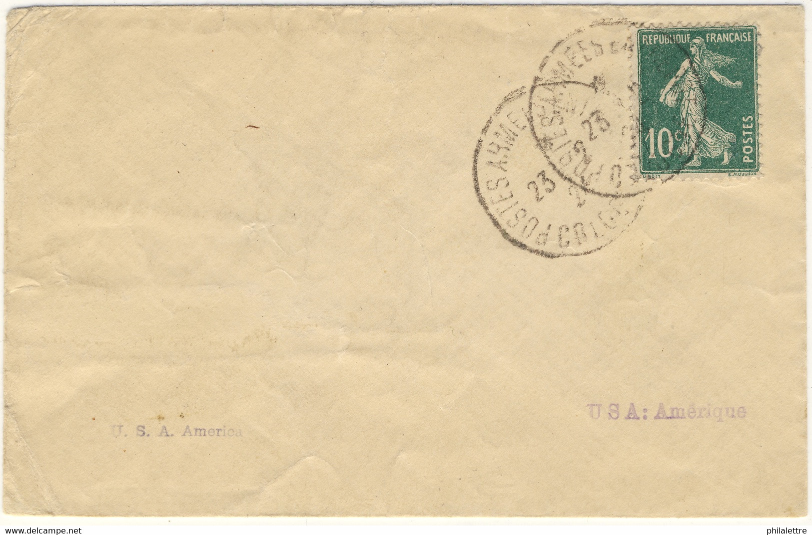 FRANCE / Occupation En Allemagne - 1924 TàD "POSTE AUX ARMÉES ENTREPÔT / COLOGNE" Sur Yv.159 Sur LSC (non Voyagé) - Military Postmarks From 1900 (out Of Wars Periods)