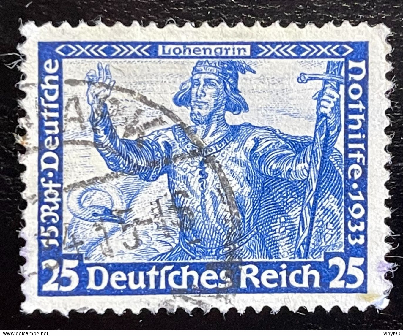 1933 - Deutsches Reich - Timbre Oblitéré MI N°506 - 25 + 15 Rpf Bleu Foncé - Oblitérés