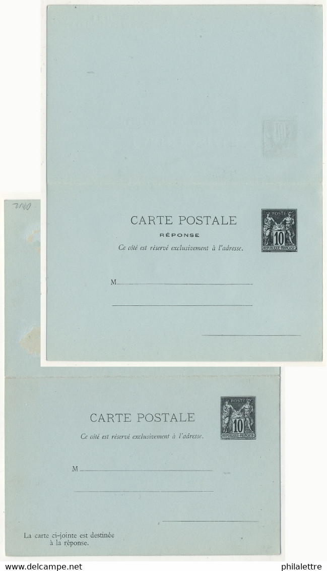 FRANCE - 1879 N°SAG-G39 Carte Postale Avec Réponse Payée 10c Sage (3 Lignes Pour L'adresse) - Neuve - Standaardpostkaarten En TSC (Voor 1995)