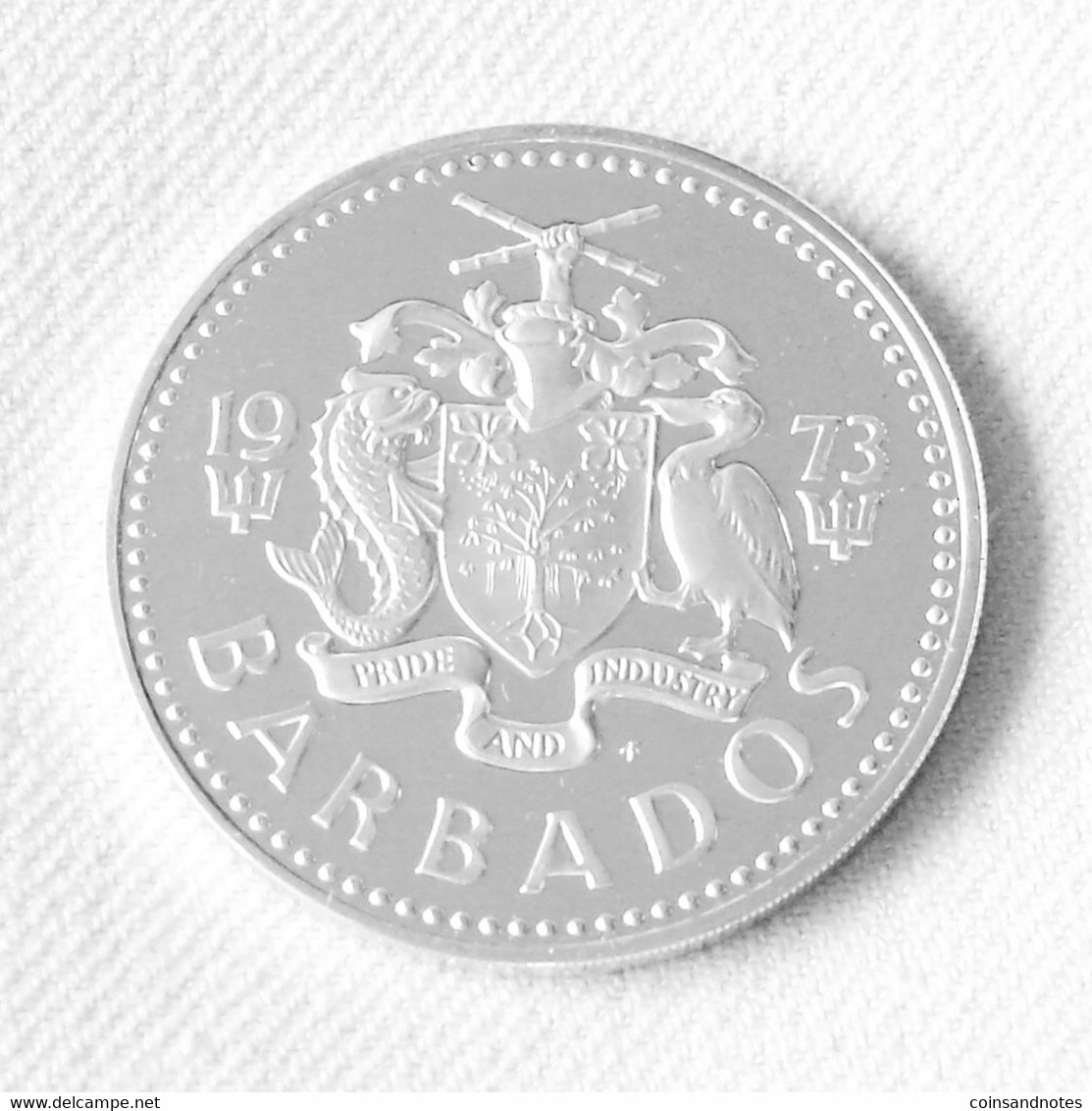 Barbados 1973 - 5 Dollars - .800 Silver - UNC - Barbados