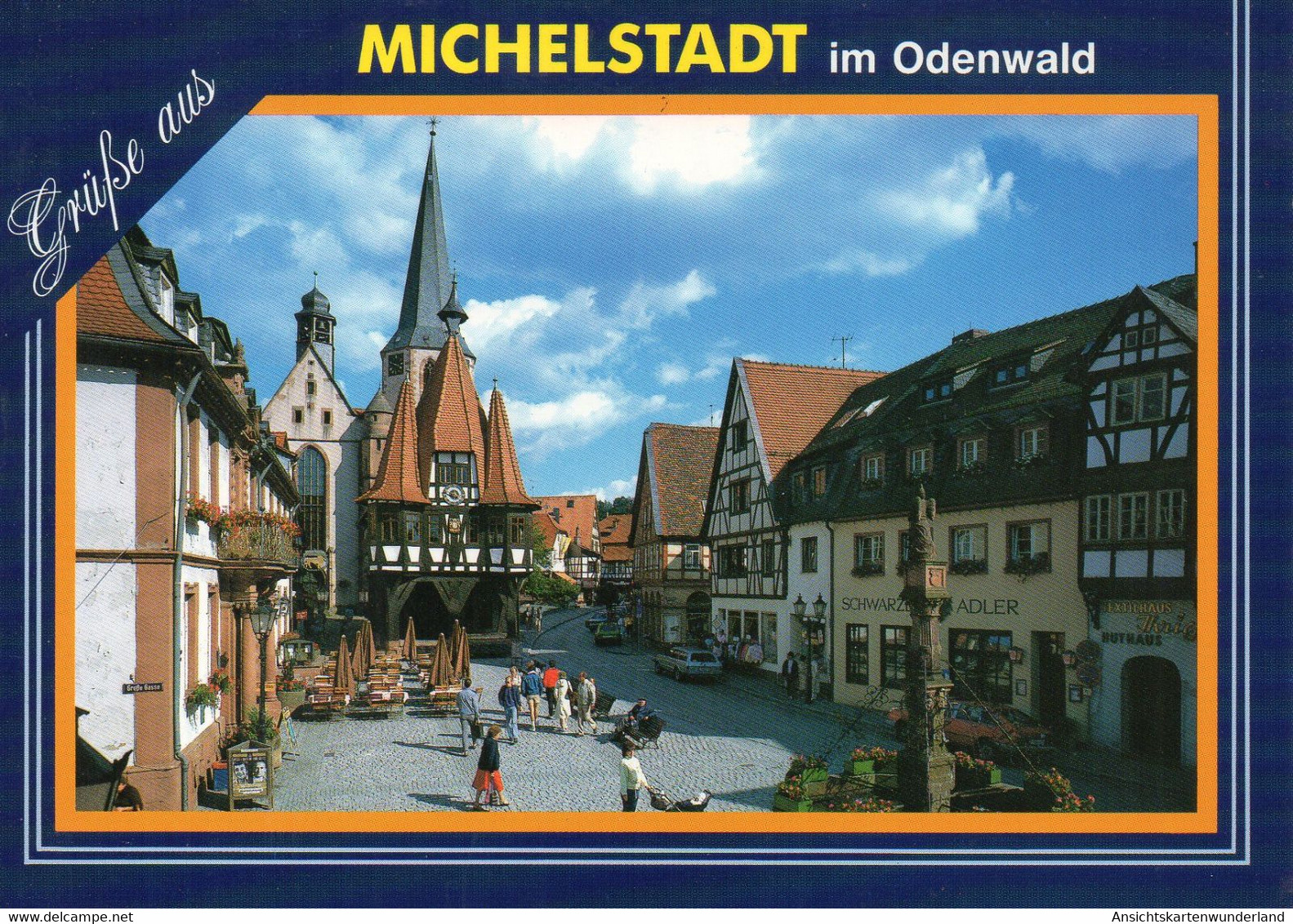 011441  Grüsse Aus Michelstadt Im Odenwald - Marktbrunnen Und Rathaus - Michelstadt