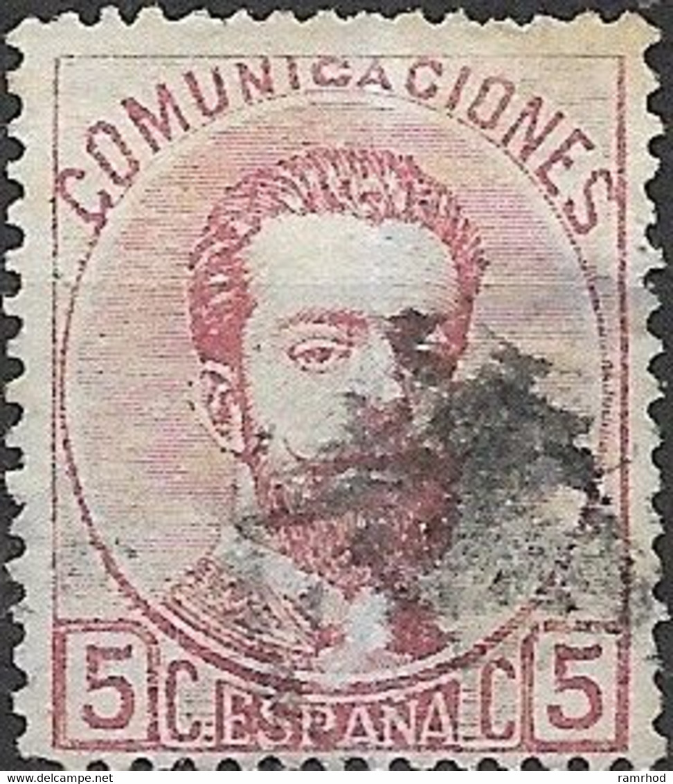 SPAIN 1872 King Amadeo - 5c - Pink AVU - Oblitérés