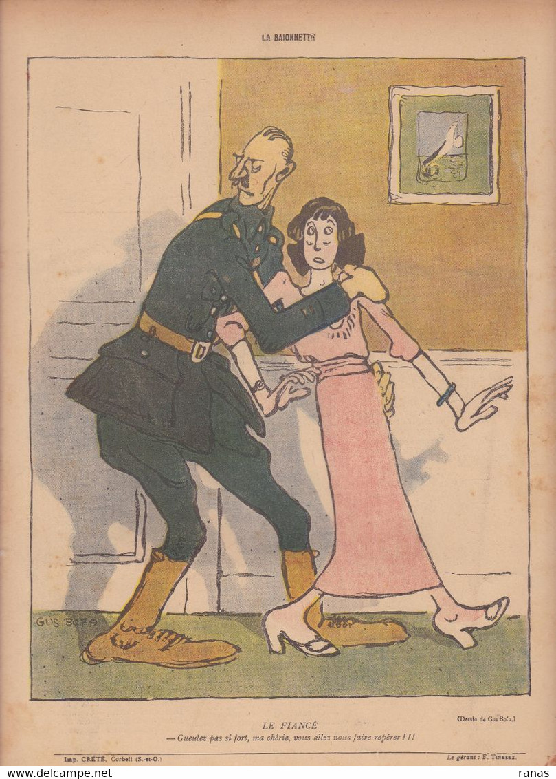Gus BOFA Revue La Baïonnette WWI Guerre War Satirique Caricature  N° 126 De 1917 Joë Bridge - 1900 - 1949