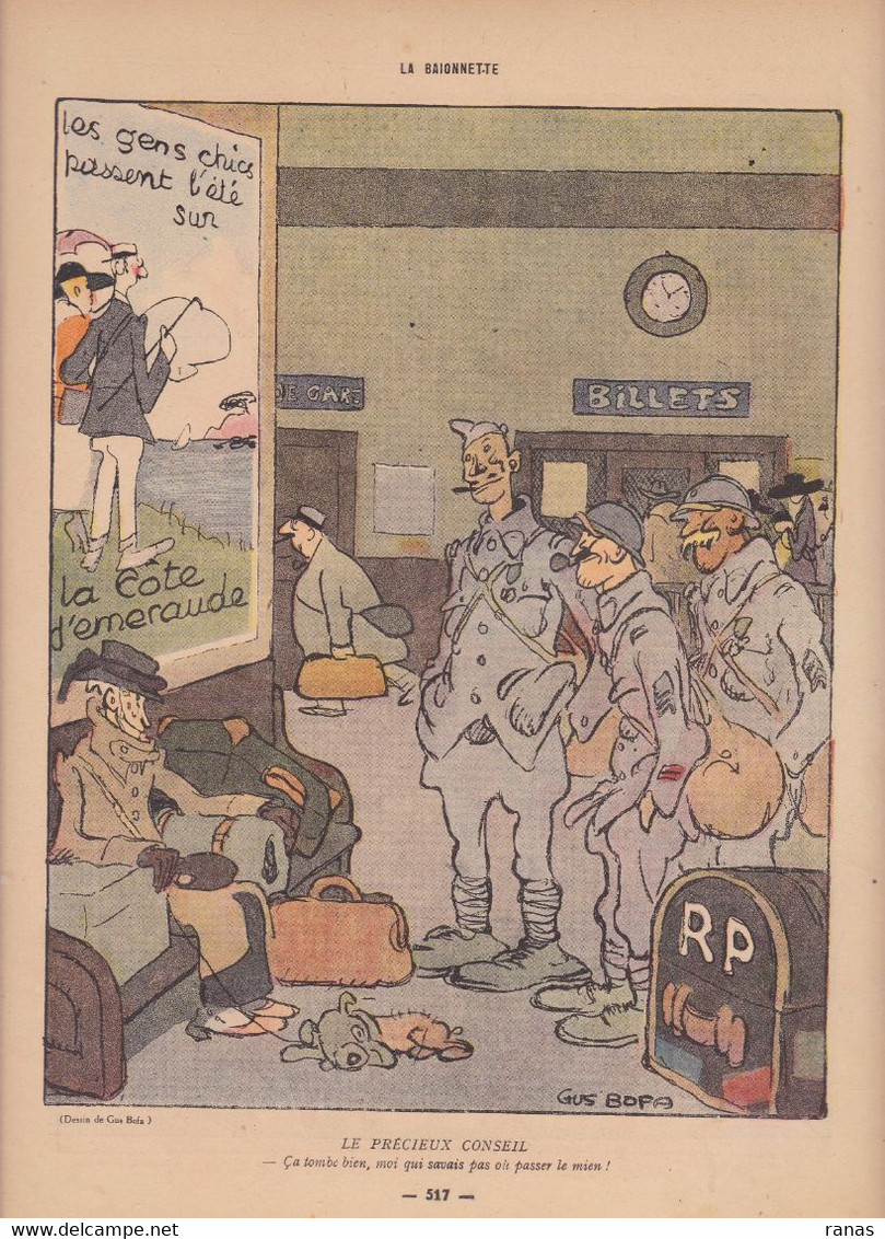 Gus BOFA Revue La Baïonnette WWI Guerre War Satirique Caricature  N° 163 De 1918 Leonnec Falké - 1900 - 1949