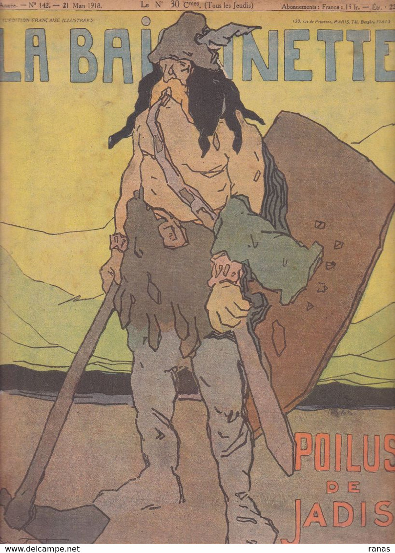 Gus BOFA Revue La Baïonnette WWI Guerre War Satirique Caricature  N° 142 De 1918 - 1900 - 1949