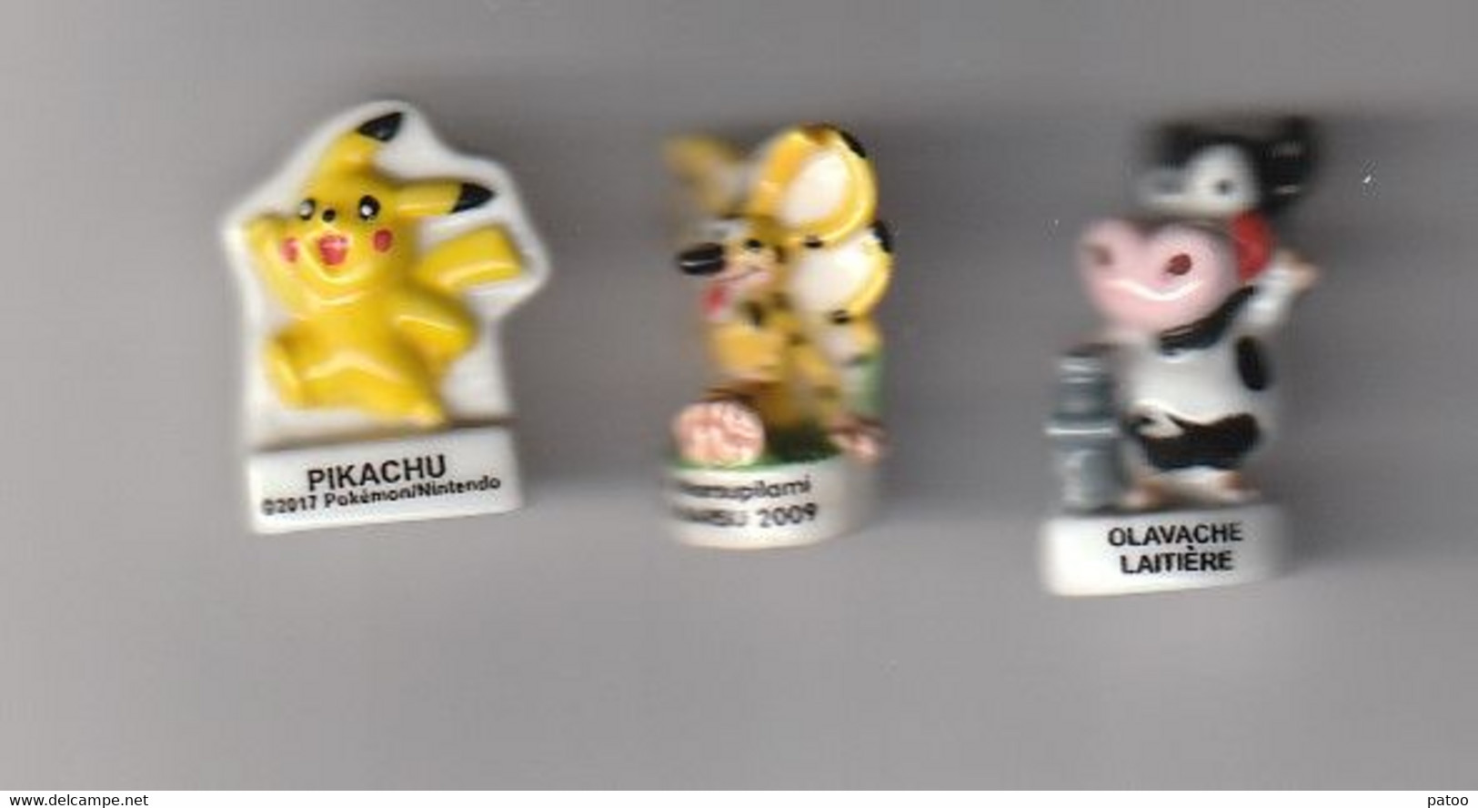 3 ANIMAUX FICTIFS TRES CONNUS : PIKACHU /MARSIPULAMI / OLAVACHE LAITIERE - Personnages