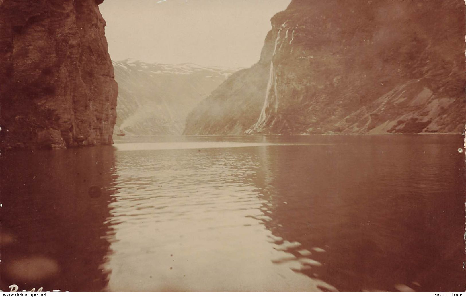 Postcard Photo Norvège Merok-Geiranger Syv Sostre- Album 1912 - Norway
