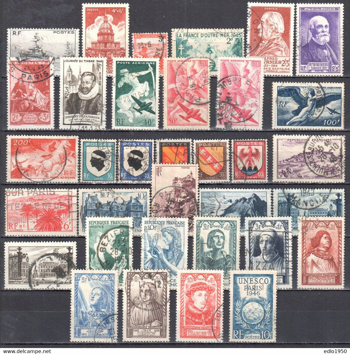 France 1946 Complete Year Set - Used - Oblitéré - 1940-1949