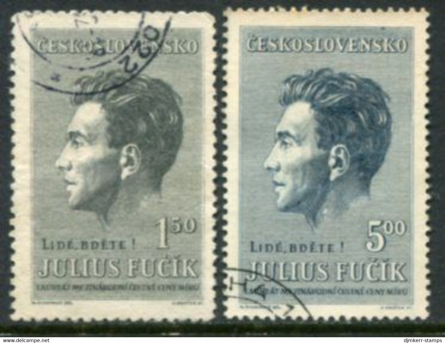 CZECHOSLOVAKIA 1951 Julius Fucik Used.  Michel 645-46 - Used Stamps
