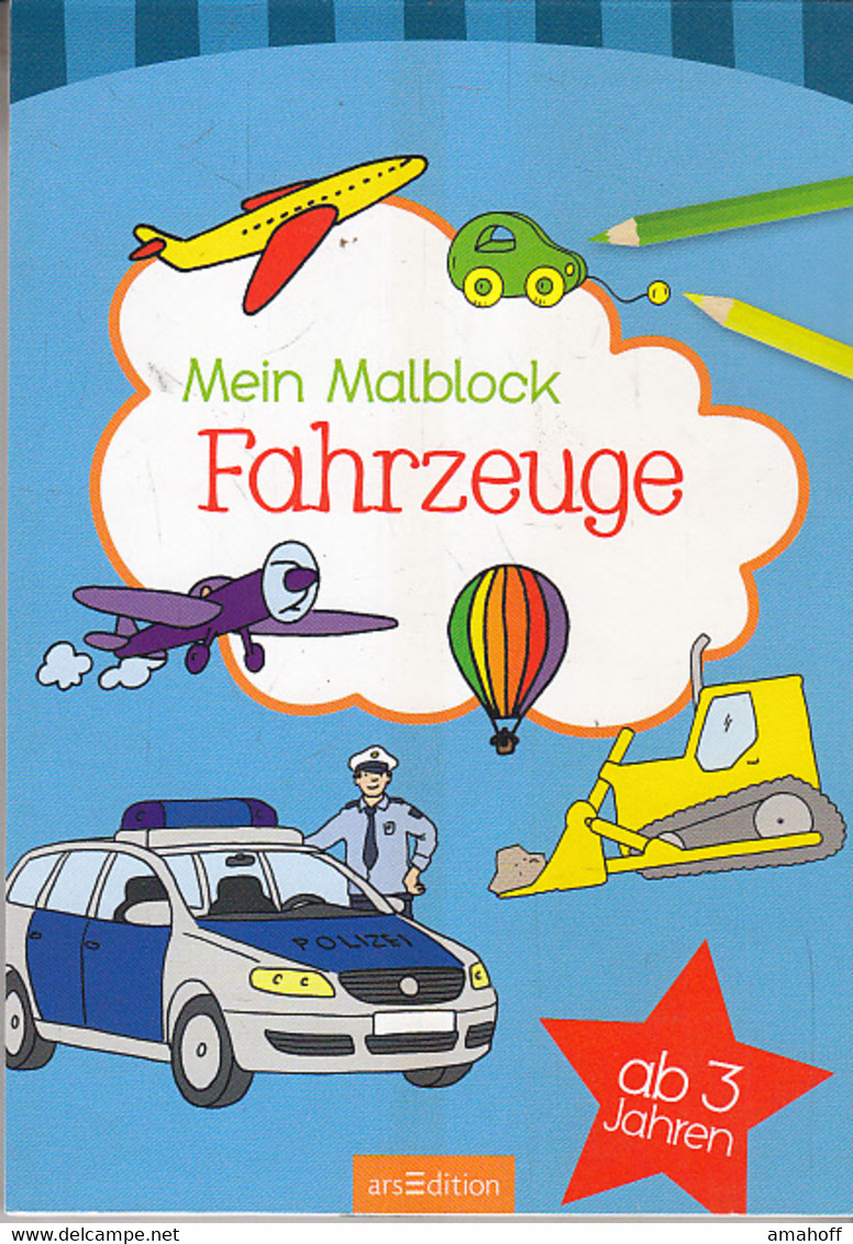 Malblock Ab 3 Jahren - Fahrzeuge - Sonstige & Ohne Zuordnung