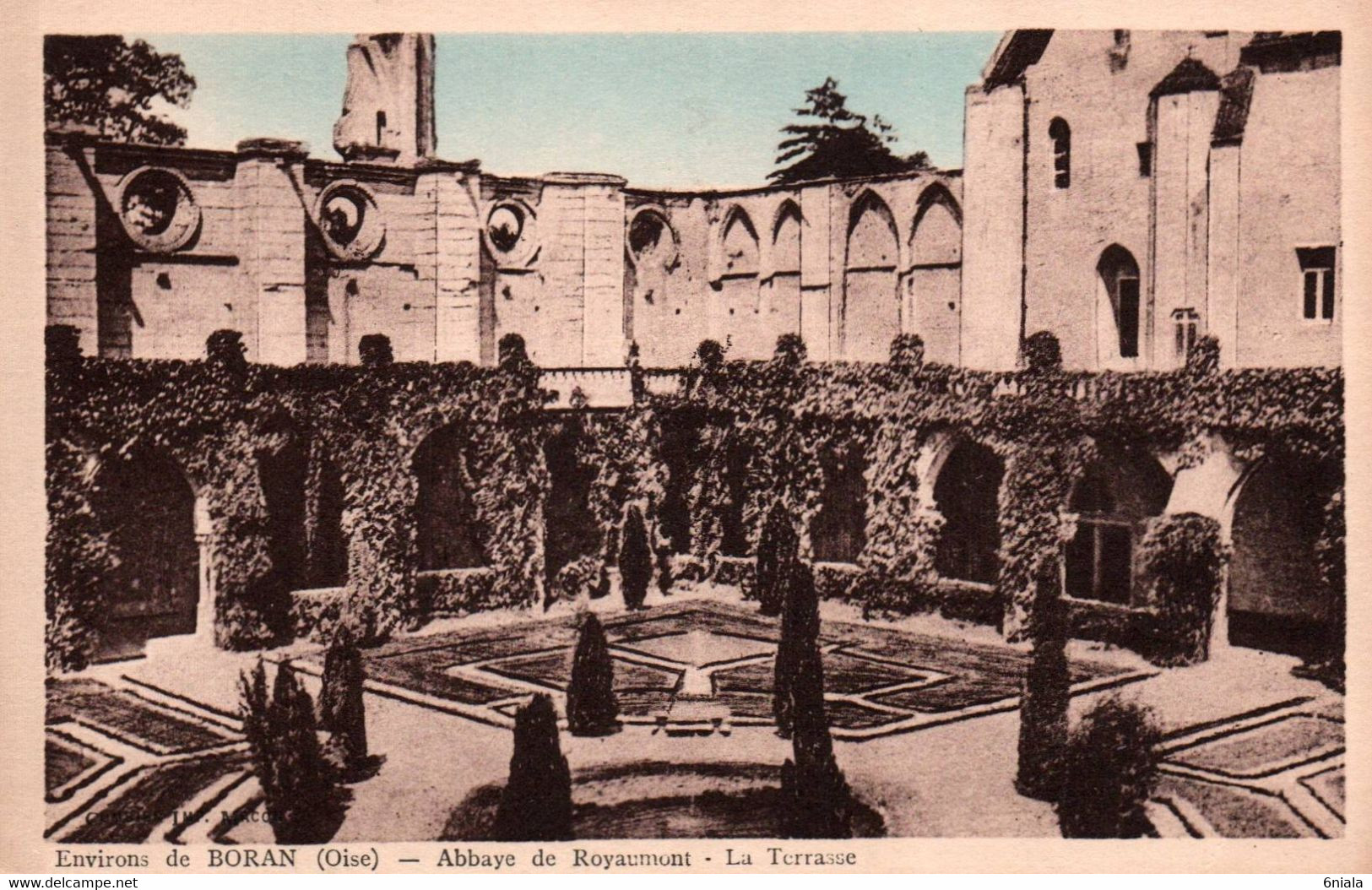 8002    BORAN  Abbaye De  ROYAUMONT  La Terrasse (scan Recto-verso) 95 Val D' Oise - Asnières-sur-Oise