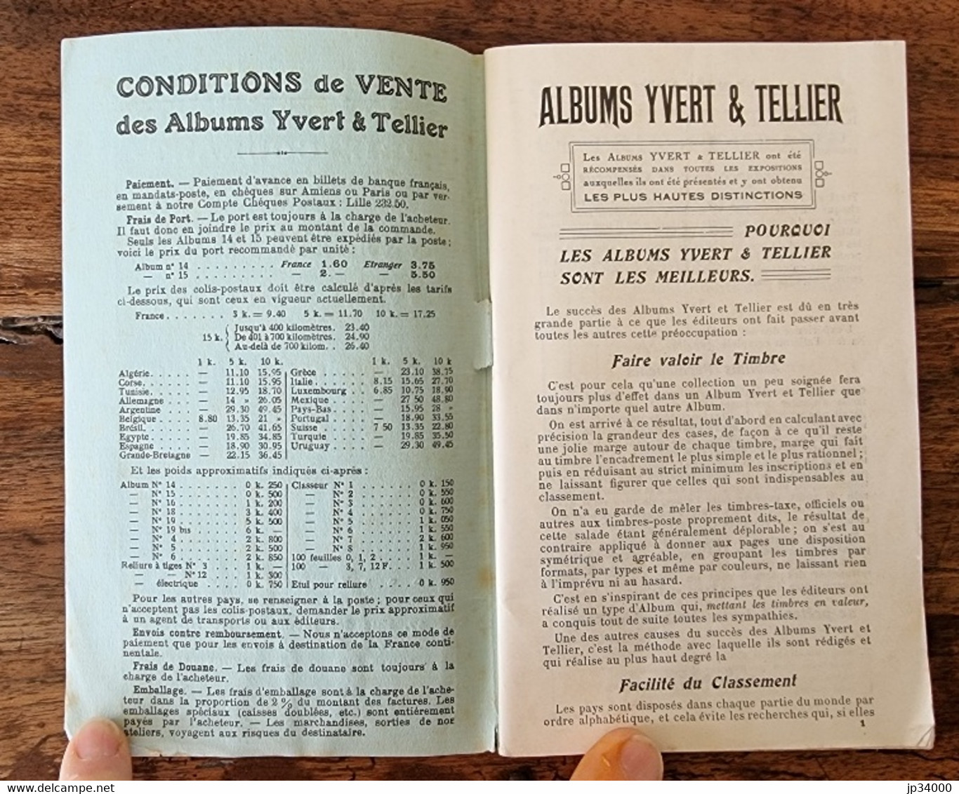 PRIX COURANT Des Albums Yvert Et Tellier Et Accessoires Philatéliques. Mars 1938 - Other & Unclassified