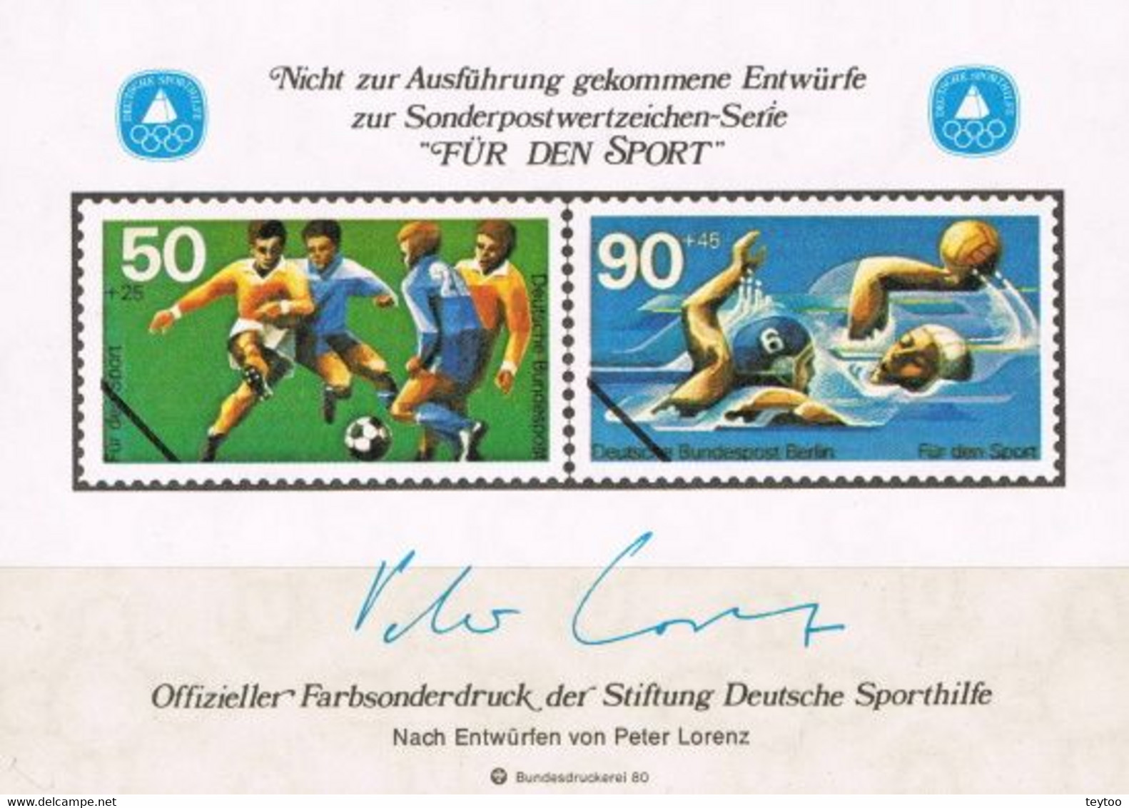 [C0221.1] Alemania 1981. HB Viñeta Pro Deporte (MNH) - R- Und V-Zettel