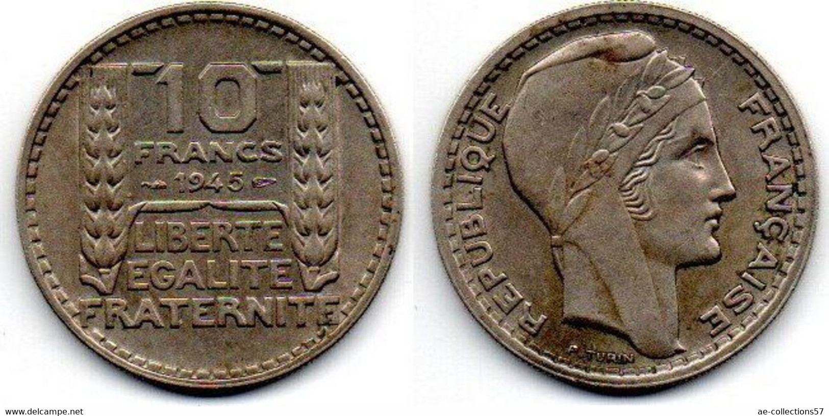 10 Francs 1945 Rameaux Courts TTB - Other & Unclassified
