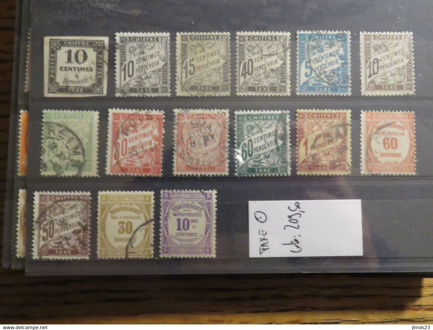 FRANCE, LOT TIMBRES TAXE OBLITERE A 15 €, COTATION : 209,50 € - Andere & Zonder Classificatie