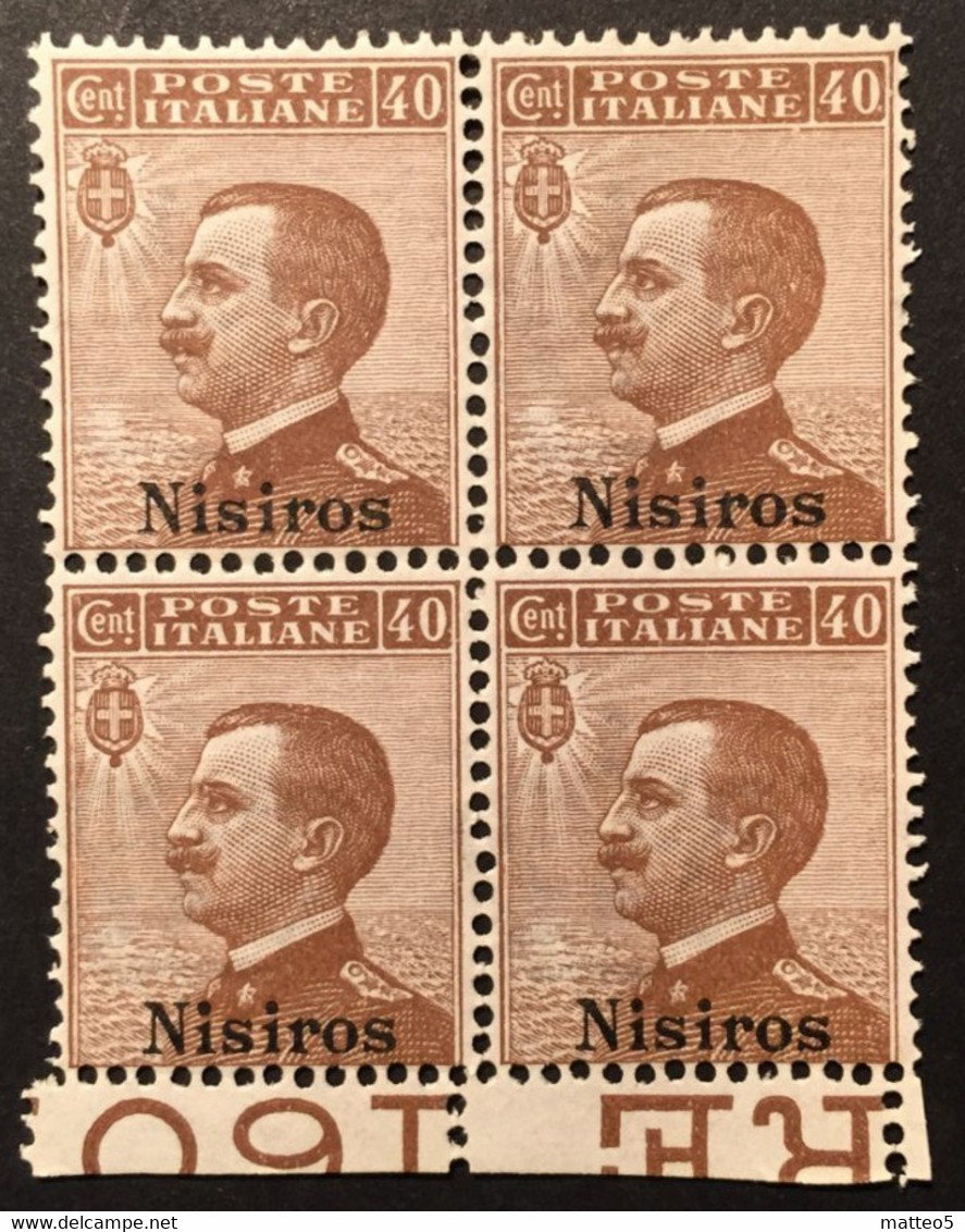 1912 - Italia Regno - Isole Dell' Egeo -  Nisiros  40 Cent - Quartina - Nuovi - Egeo (Nisiro)