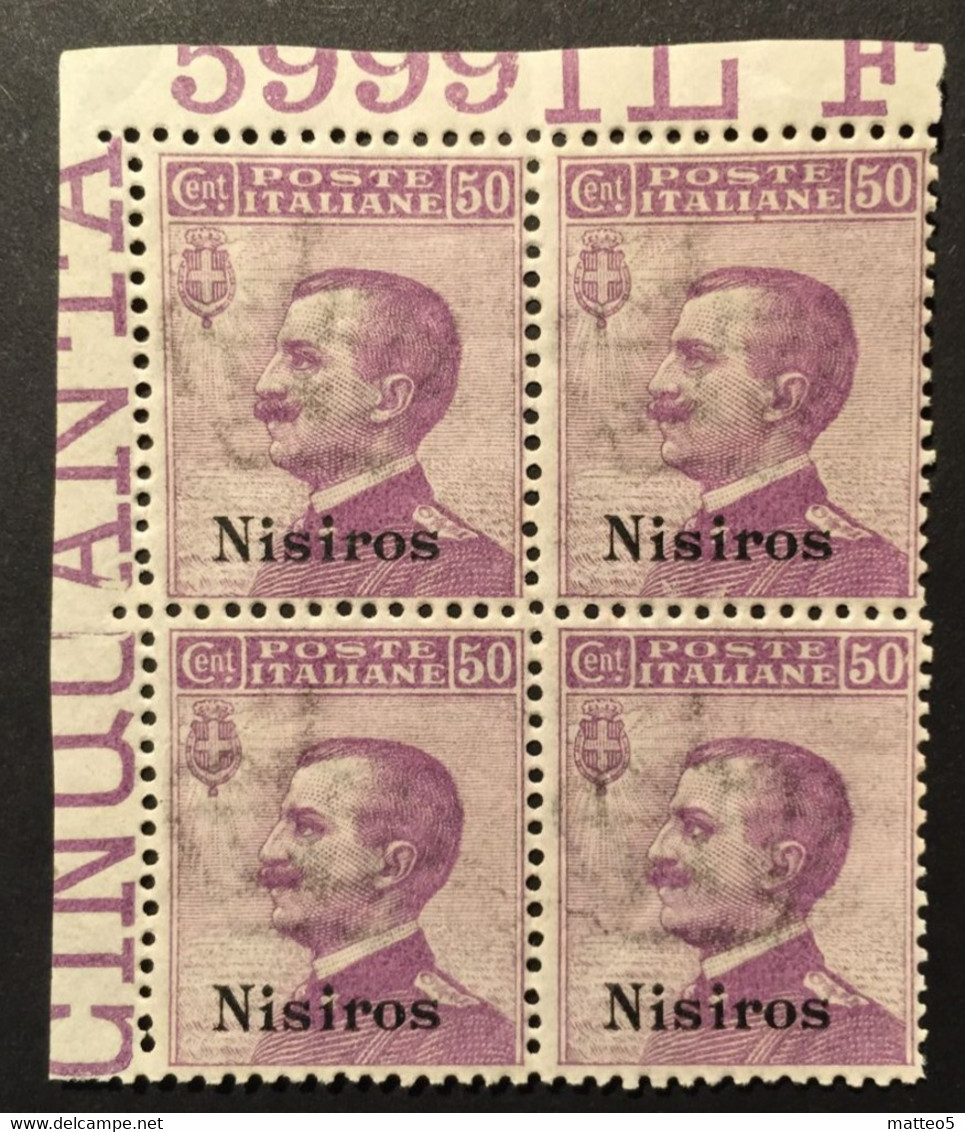 1912 - Italia Regno - Isole Dell' Egeo -  Nisiros  50 Cent - Quartina - Nuovi - Egeo (Nisiro)